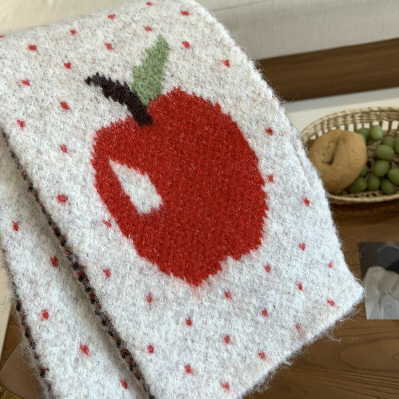 1 Piece Sweet Apple Polka Dots Rayon Winter Scarf h5Picture4