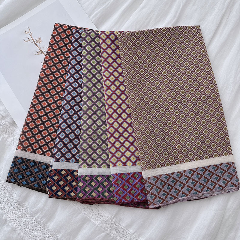 1 Piece Retro Plaid Cotton Bandana h5Picture5