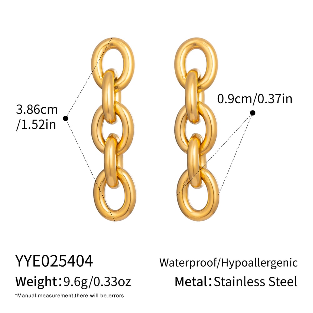 Boucles d'oreilles pendantes en acier inoxydable (1 paire)