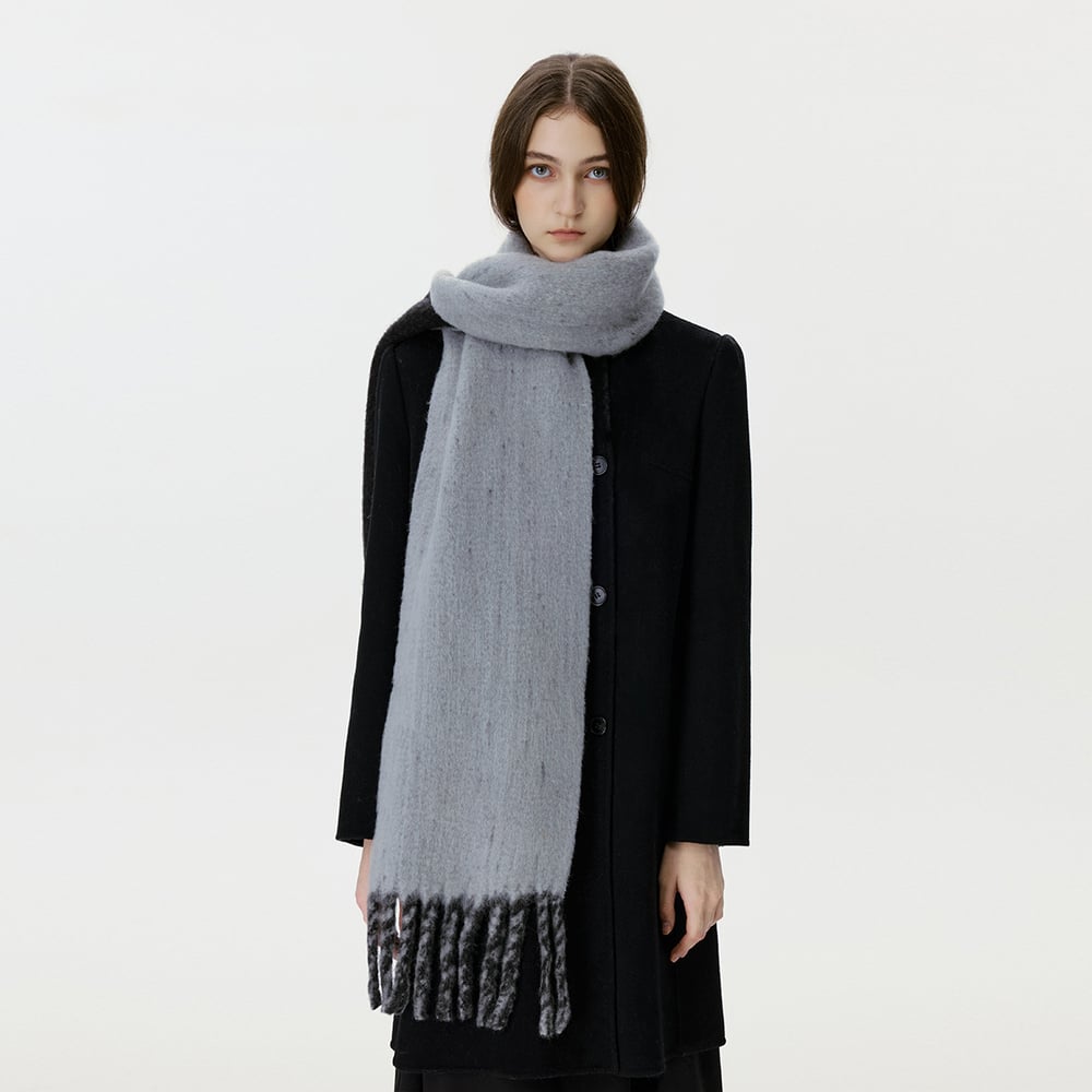 1 Piece Wool & Polyester Tassel Color-blocked Winter Scarf h5Picture2