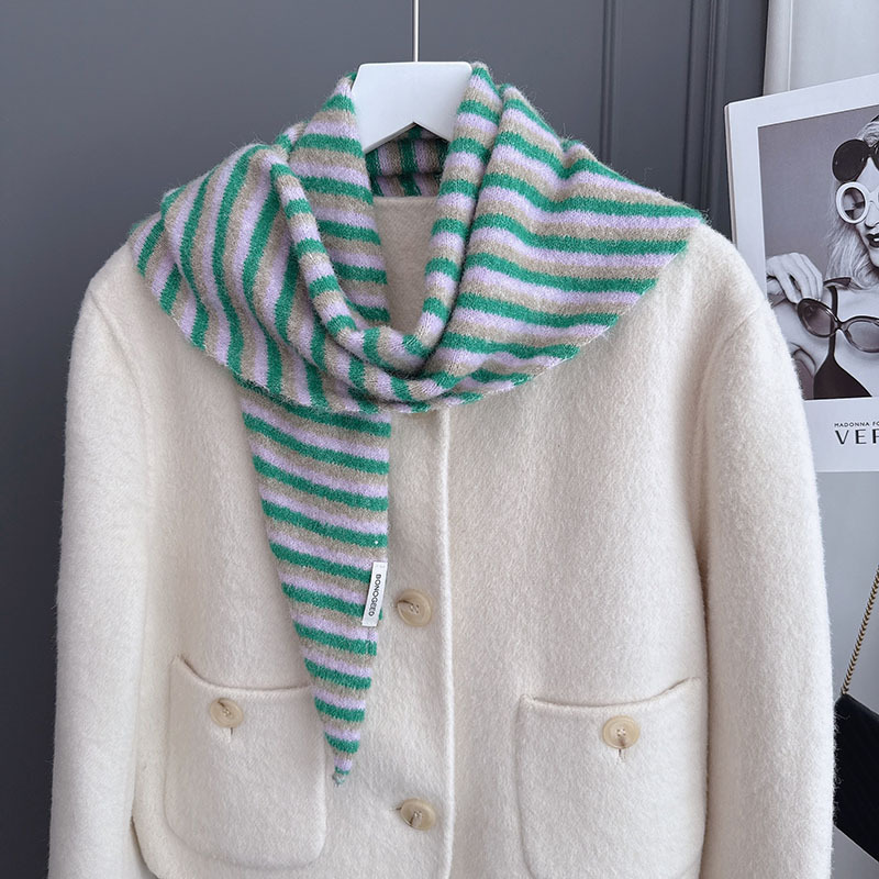 1 Stück lässiger Streifenschal aus Viskose und Wolle h5Bild2