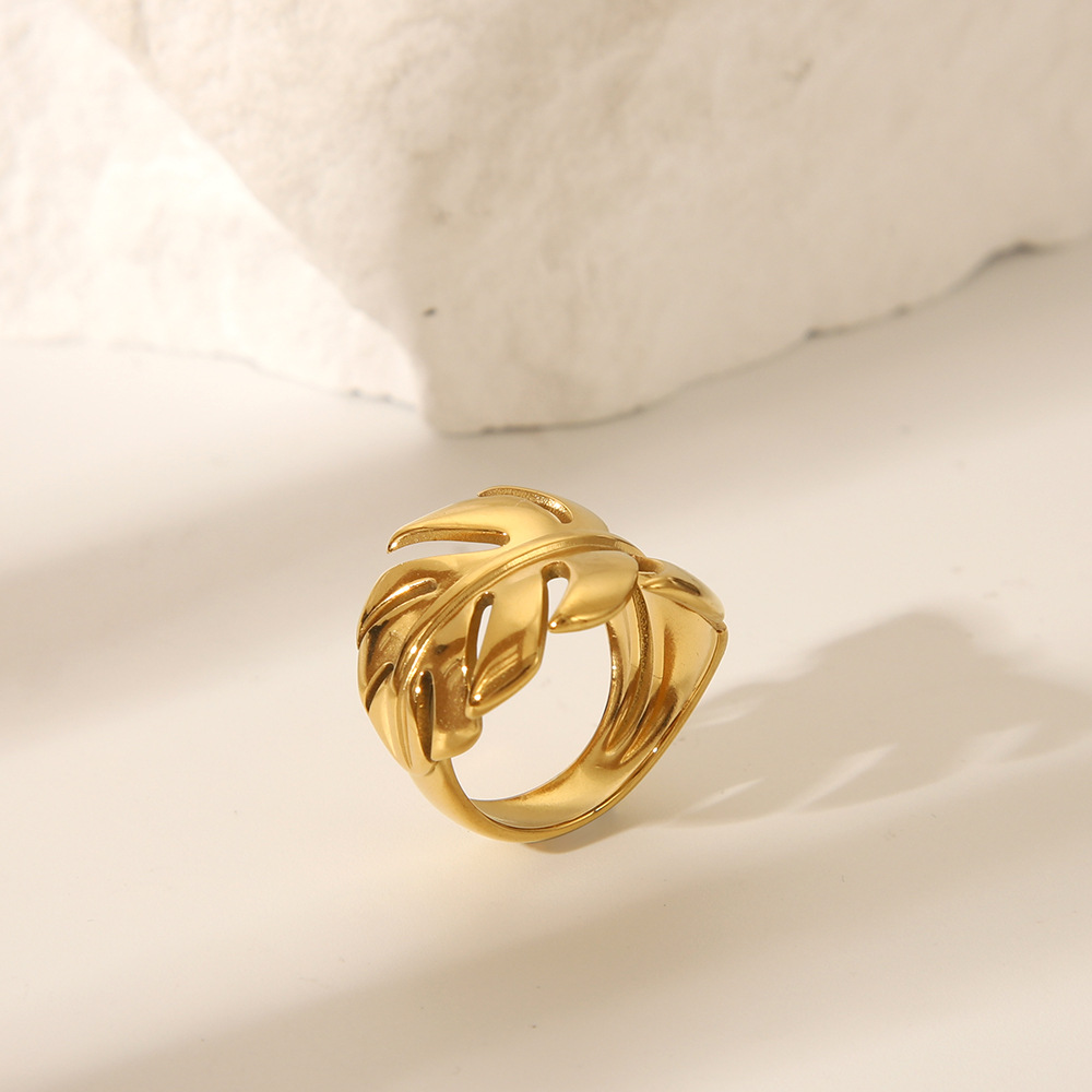 1 Stück Statement-Ringe aus goldfarbenem Edelstahl h5Bild4