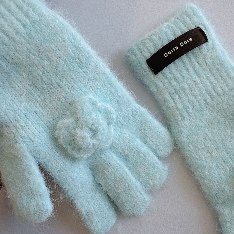 1 Paar elegante, einfarbige Strickhandschuhe aus Viskose und Wolle in Rosa h5Bild3