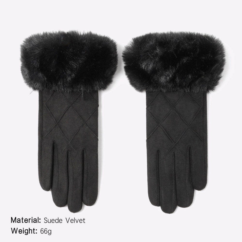 1 Paar elegante Winterhandschuhe aus Wildlederplüsch h5Bild2