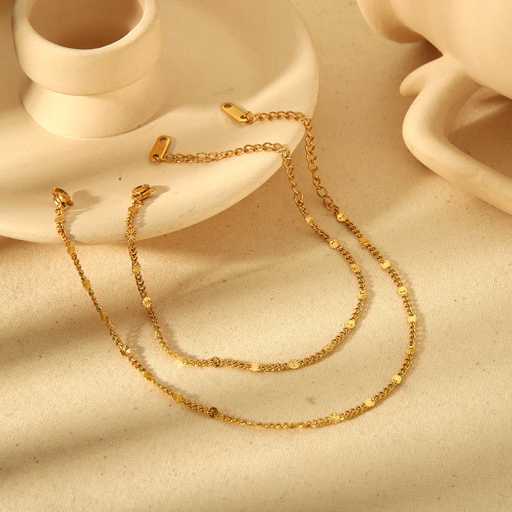 1 piece of simple and fashionable  gold-plated stainless steel geometric chain bracelet for women for daily wear Picture3