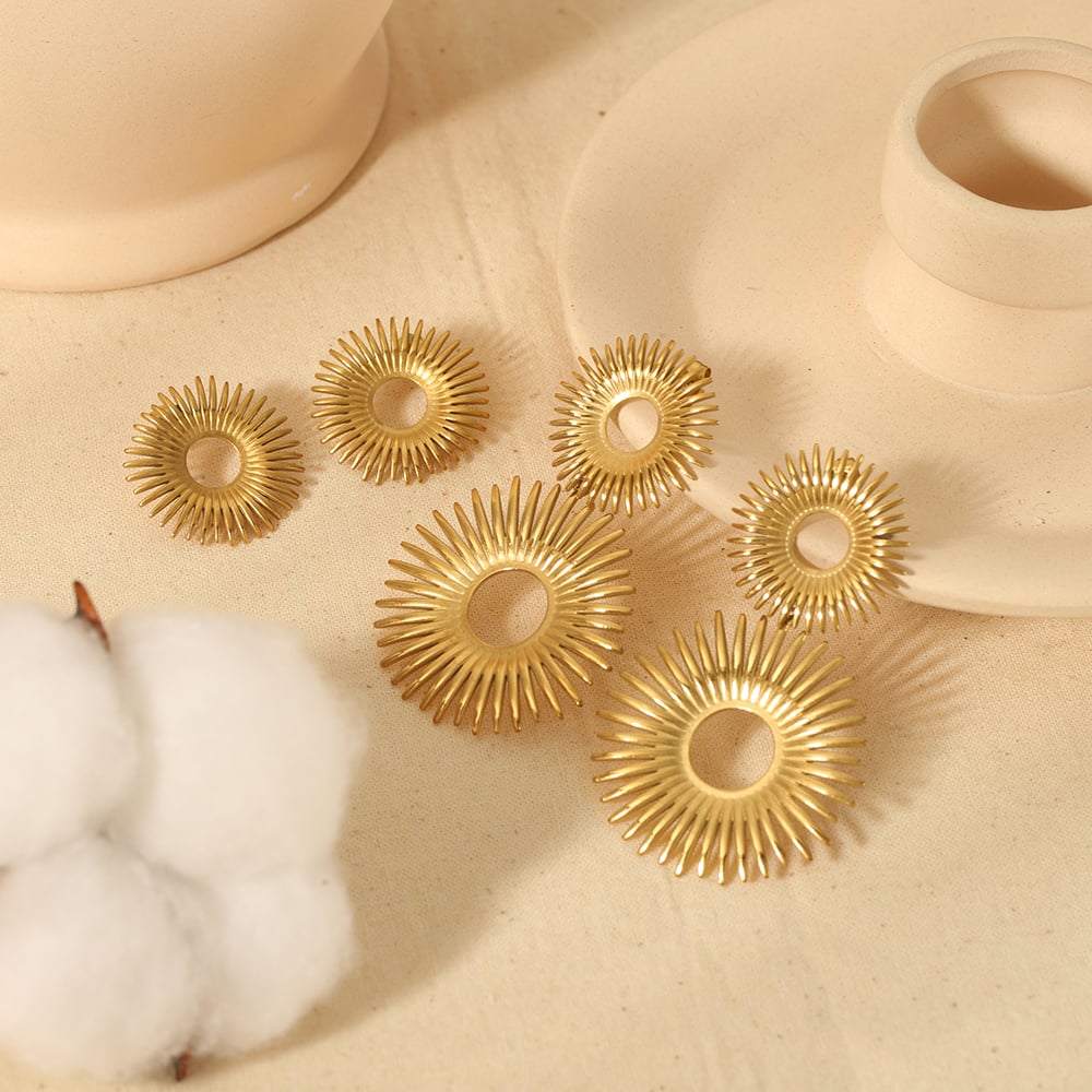 1 pair simple series classic geometric stainless steel  gold plated women drop earrings Picture4