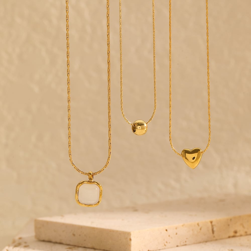 1 piece simple series simple geometric  gold plated pendant necklaces Picture3