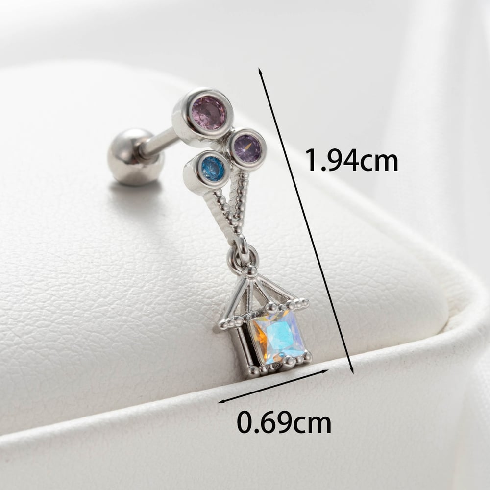 1 Piece Simple Series Simple Flower Titanium Steel No Plating Material Zircon Women Stud Earrings Picture5