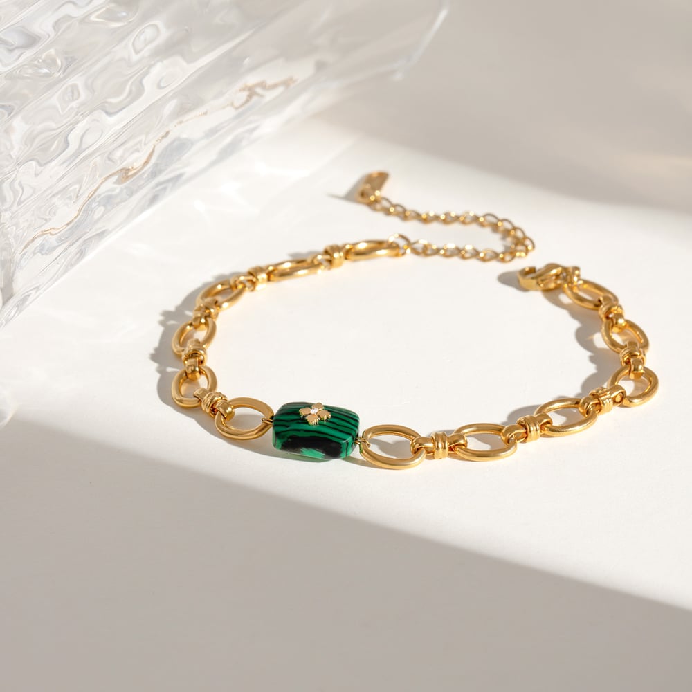 1 piece ethnic series elegant geometric stainless steel  gold plated women charm bracelets h5Picture5