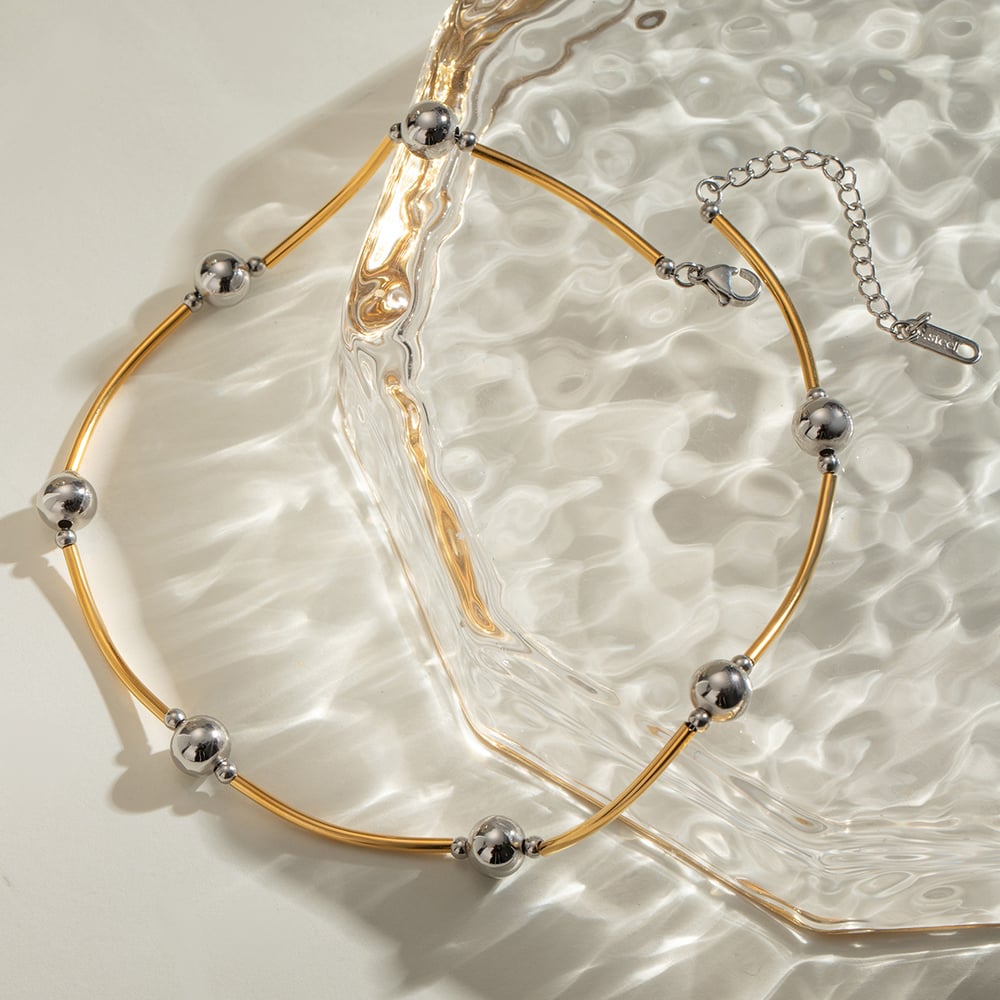 1 piece simple series casual geometric stainless steel  gold plated women chain necklaces h5Picture5