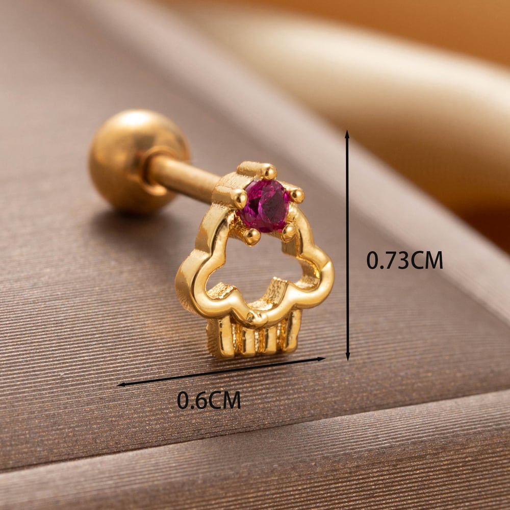 1 Piece Simple Series Simple Heart Titanium Steel No Plating Material Zircon Women Stud Earrings Picture4