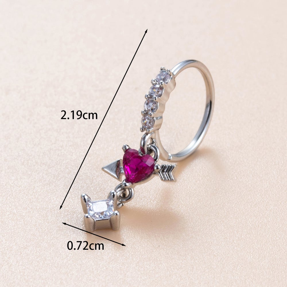 1 Piece Simple Series Simple Heart Copper No Plating Material Zircon Women Stud Earrings Picture4