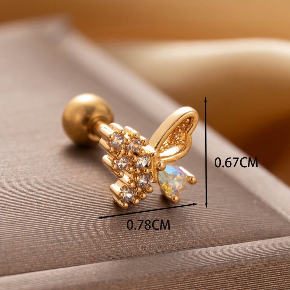 1 Piece Simple Series Classic Heart Titanium Steel No Plating Material Zircon Women Stud Earrings Picture5