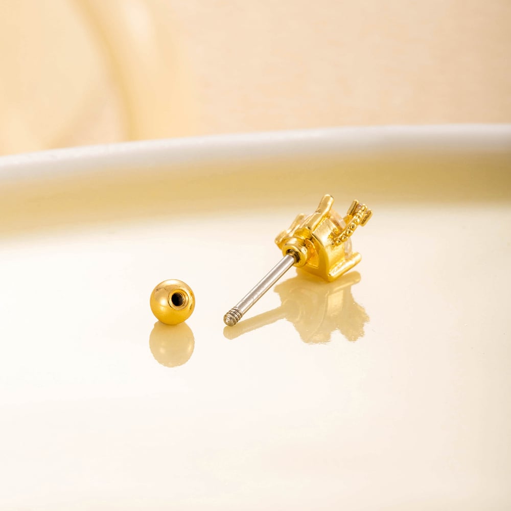 1 Piece Simple Series Simple Heart Titanium Steel No Plating Material Zircon Women Stud Earrings Picture6