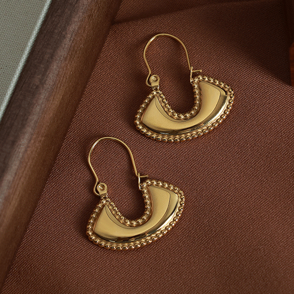 1 pair simple series retro geometric stainless steel  gold plated women drop earrings h5Picture7