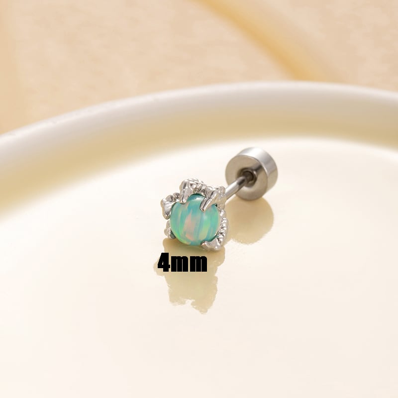 1 Piece Simple Series Classic Geometric Titanium Steel No Plating Material Artificial Gemstone Women Stud Earrings h5Picture8