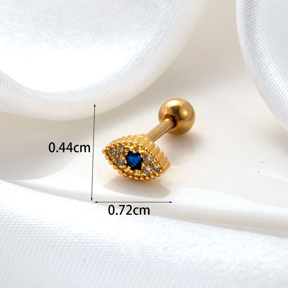 1 Piece Simple Series Classic Eye Copper No Plating Material Zircon Women Stud Earrings Picture6