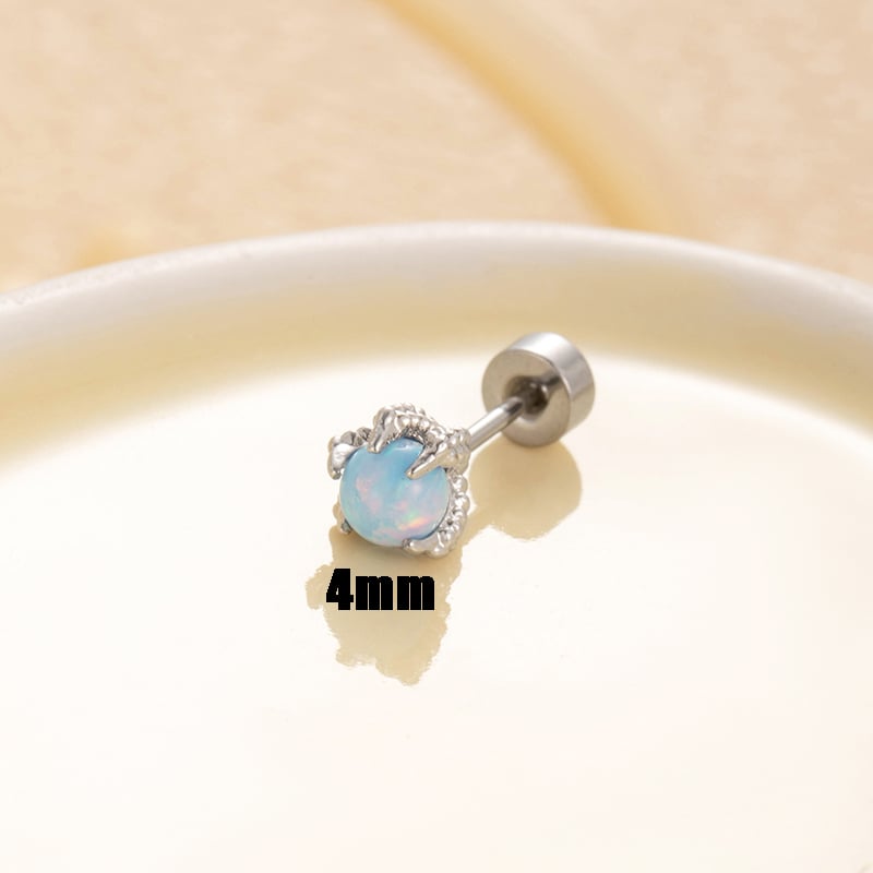 1 Piece Simple Series Classic Geometric Titanium Steel No Plating Material Artificial Gemstone Women Stud Earrings h5Picture4