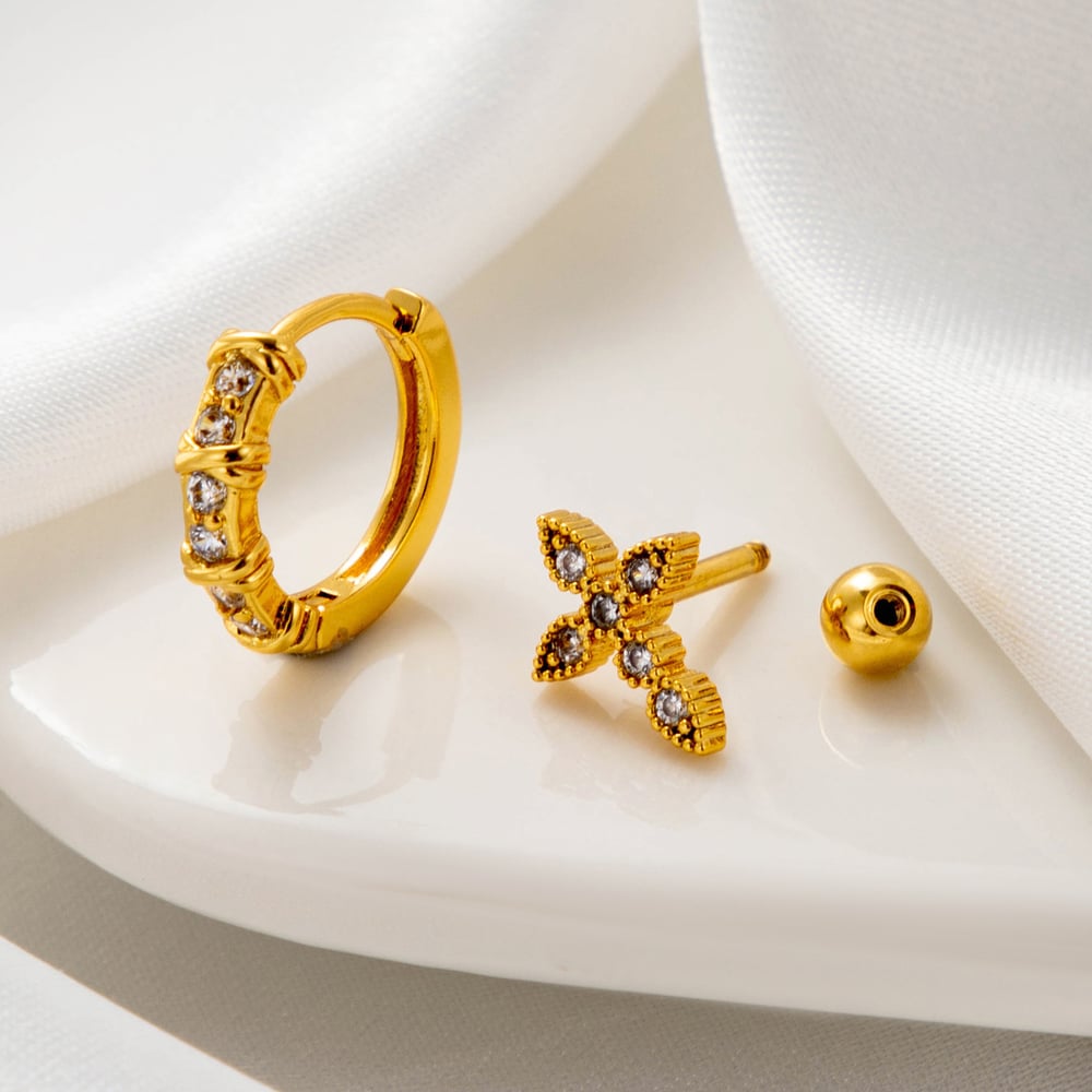 1 Piece Simple Series Classic Cross Copper No Plating Material Zircon Women Stud Earrings Picture7