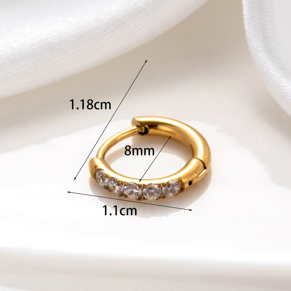 1 Piece Simple Series Classic Geometric Copper No Plating Material Zircon Women Hoop Earrings Picture5
