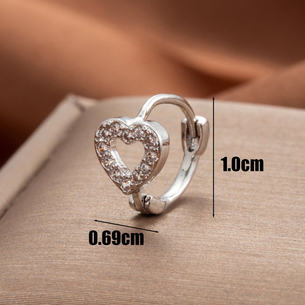 1 Piece Simple Series Classic Heart Copper No Plating Material Zircon Women Stud Earrings Picture4