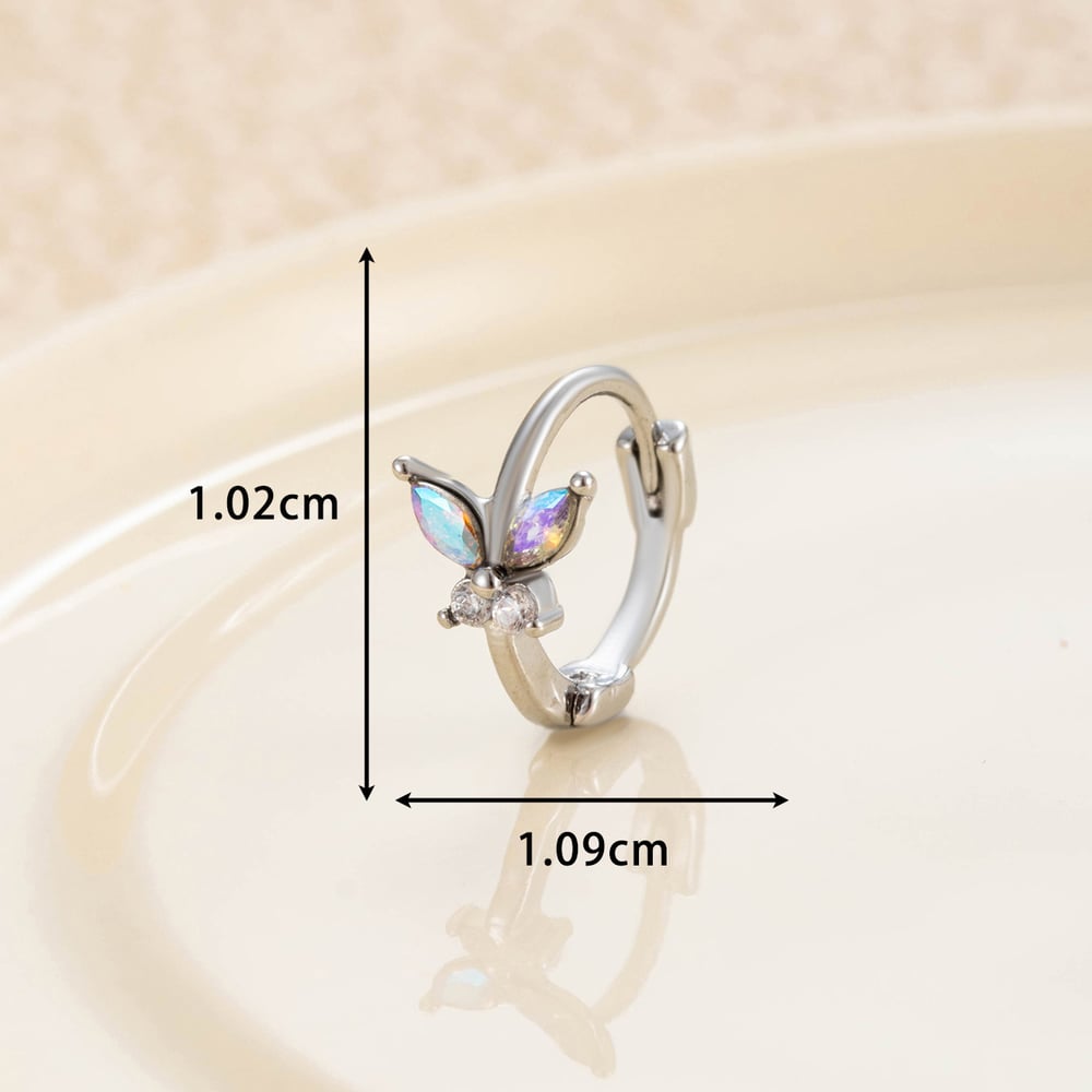 1 Piece Simple Series Classic Animal Copper No Plating Material Zircon Women Hoop Earrings Picture7