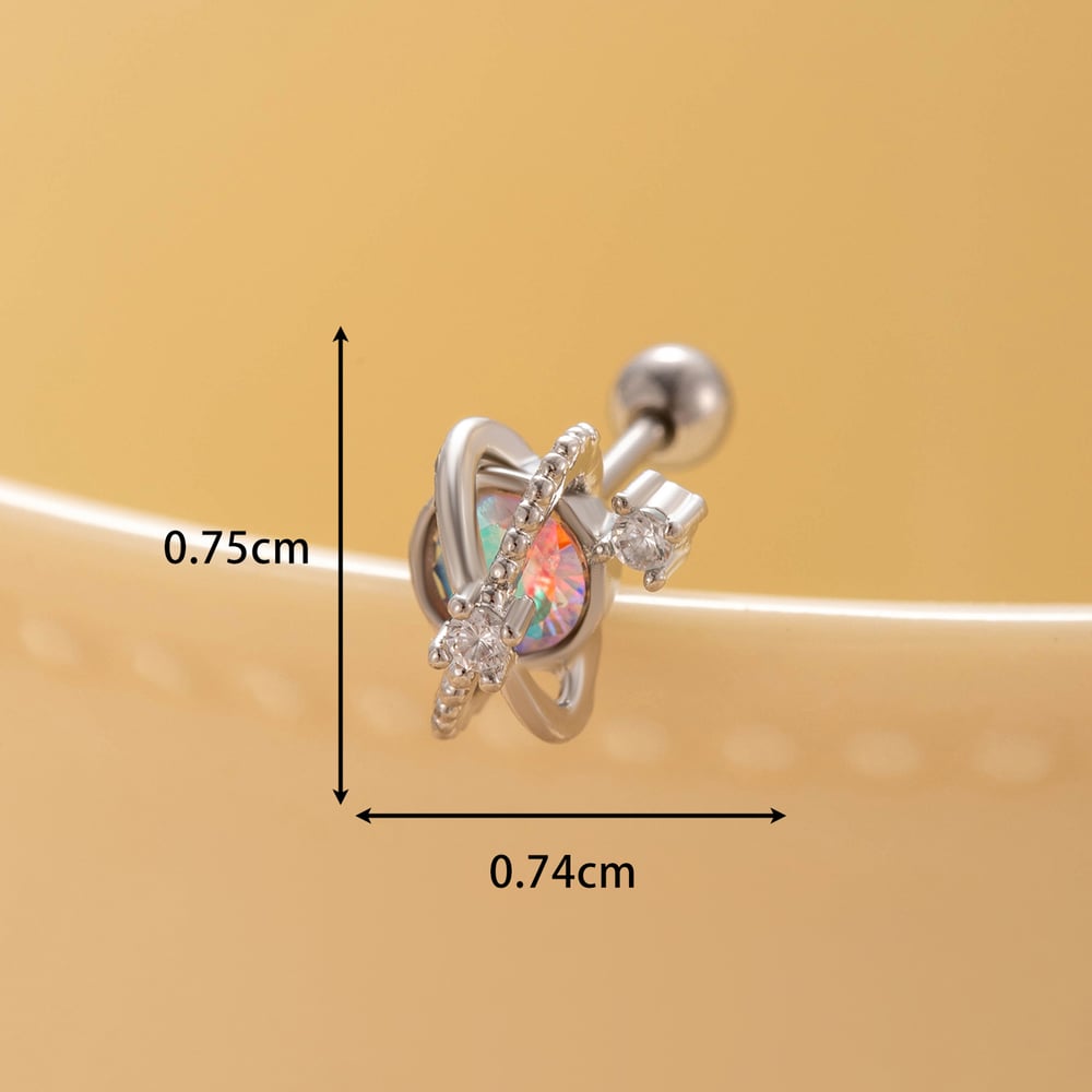 1 Piece Simple Series Classic Geometric Titanium Steel No Plating Material Zircon Women Stud Earrings Picture7