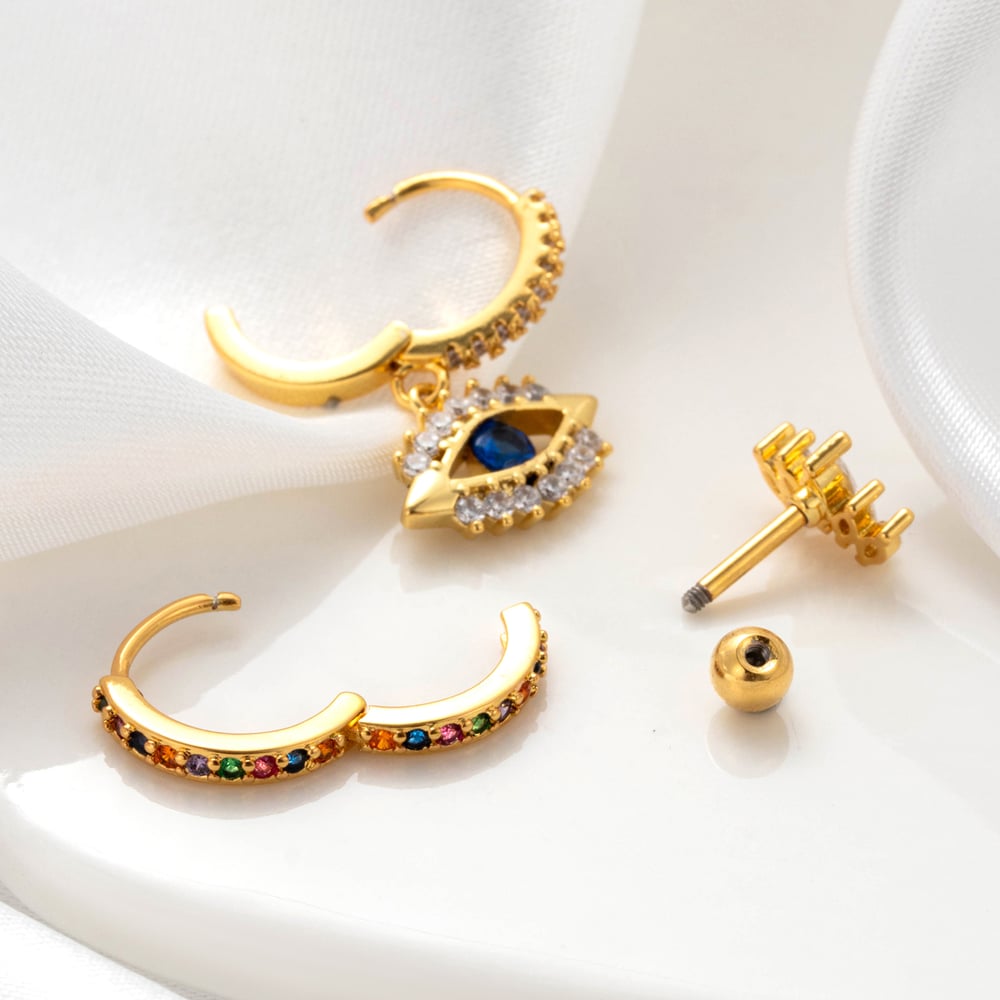 1 Piece Simple Series Classic Eye Copper No Plating Material Zircon Women Stud Earrings Picture8