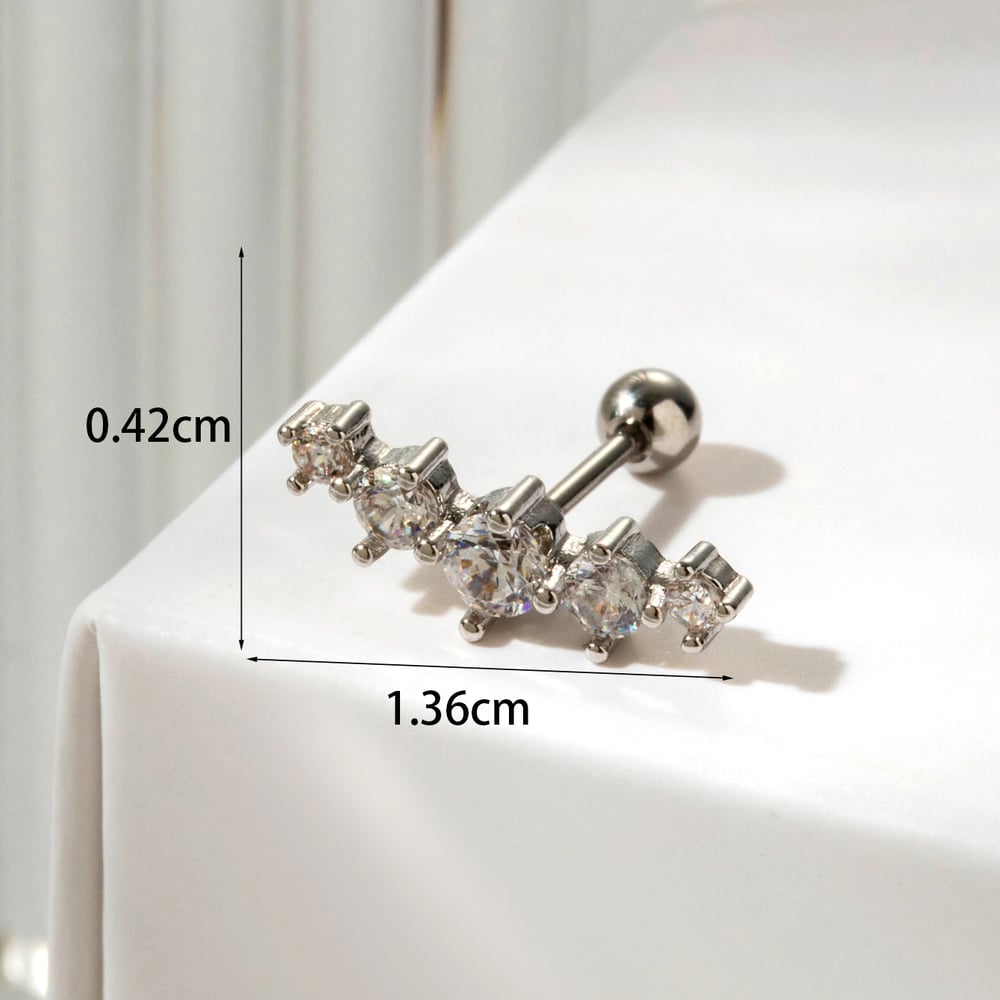 1 Piece Simple Series Classic Heart Titanium Steel No Plating Material Zircon Women Stud Earrings Picture6