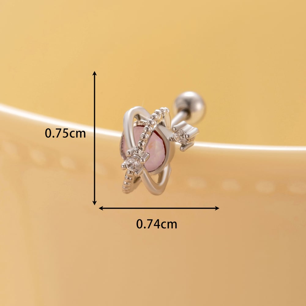 1 Piece Simple Series Classic Geometric Titanium Steel No Plating Material Zircon Women Stud Earrings Picture4