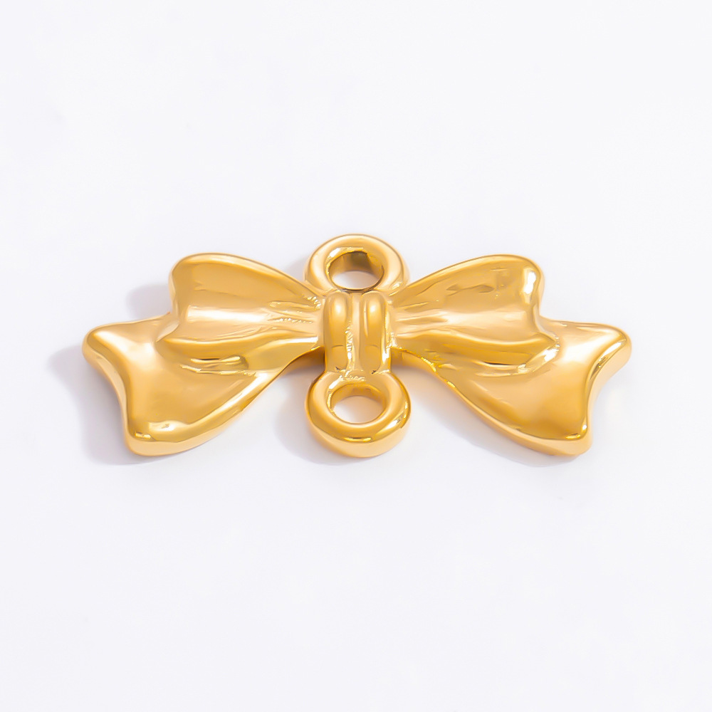 1 Piece Sweet Series Exquisite Bowknot Stainless Steel DIY Gold Color Women's Pendants h5Picture8