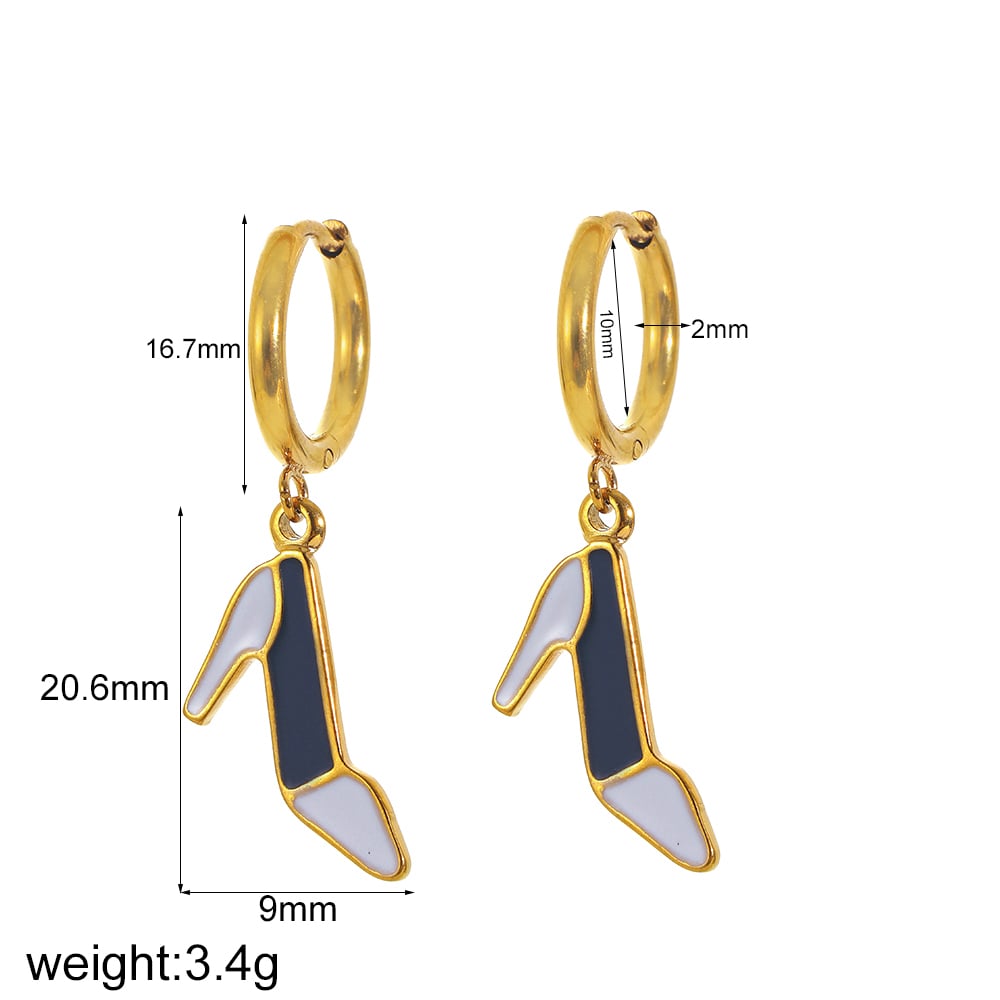 1 pair simple series daily heart stainless steel  gold plated women hoop earrings Picture11