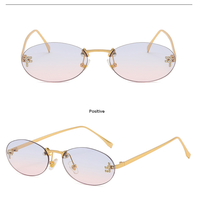 1 par de gafas de sol de aleación de color sólido de uso diario de serie simple para mujer h5Imagen6