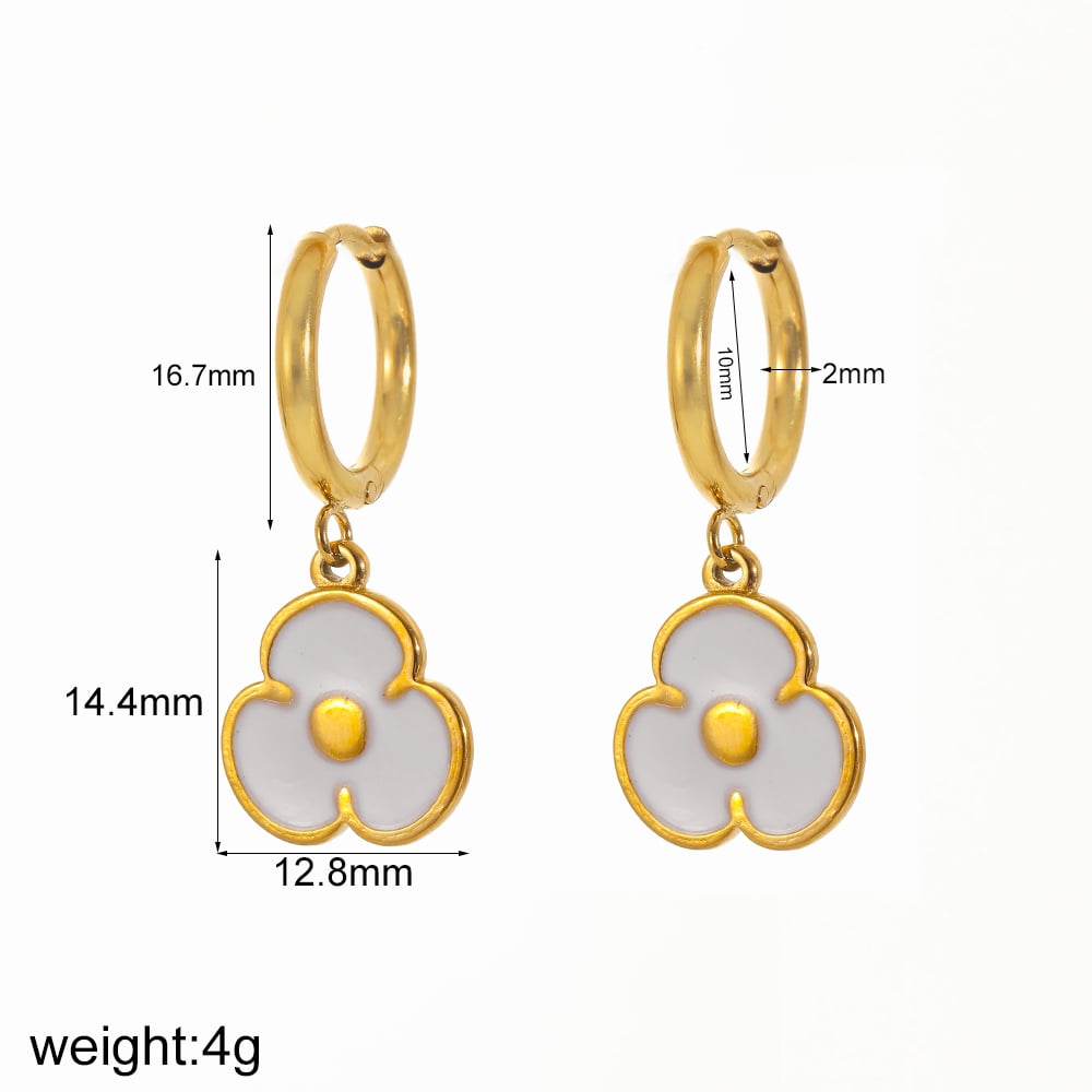 1 pair simple series daily heart stainless steel  gold plated women hoop earrings Picture12