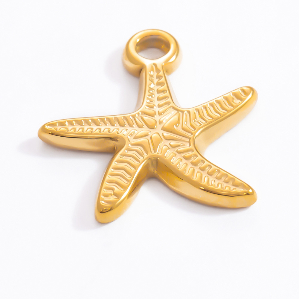 1 Piece Romantic Series Stunning Starfish Stainless Steel Gold Color DIY Women's Pendants h5Picture4