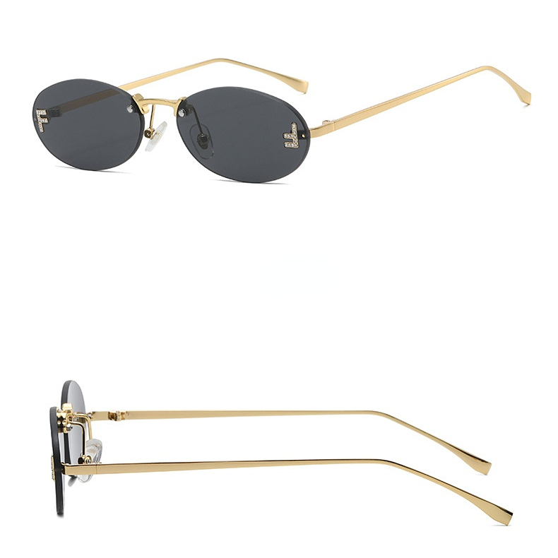 1 par de gafas de sol de aleación de color sólido de uso diario de serie simple para mujer h5Imagen7