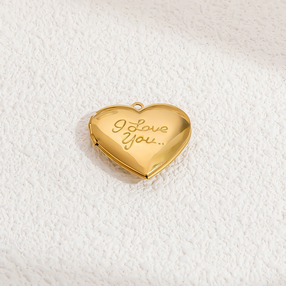 1 Piece Simple Series Retro Heart Stainless Steel   Gold Color  Women's Pendants h5Picture7
