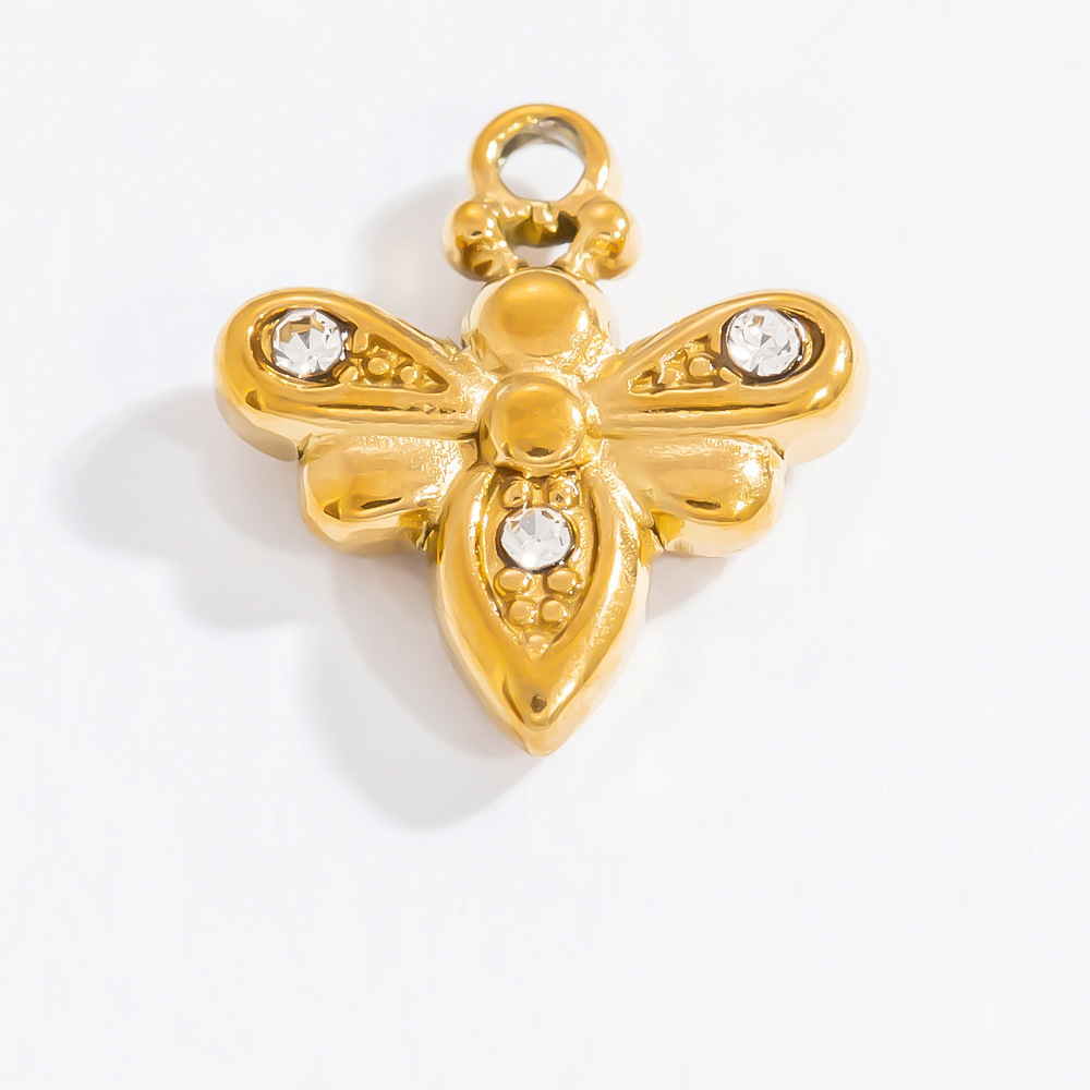 1 Pair Romantic Series Chic Butterfly Stainless Steel Gold Color DIY Women's Pendants h5Picture7