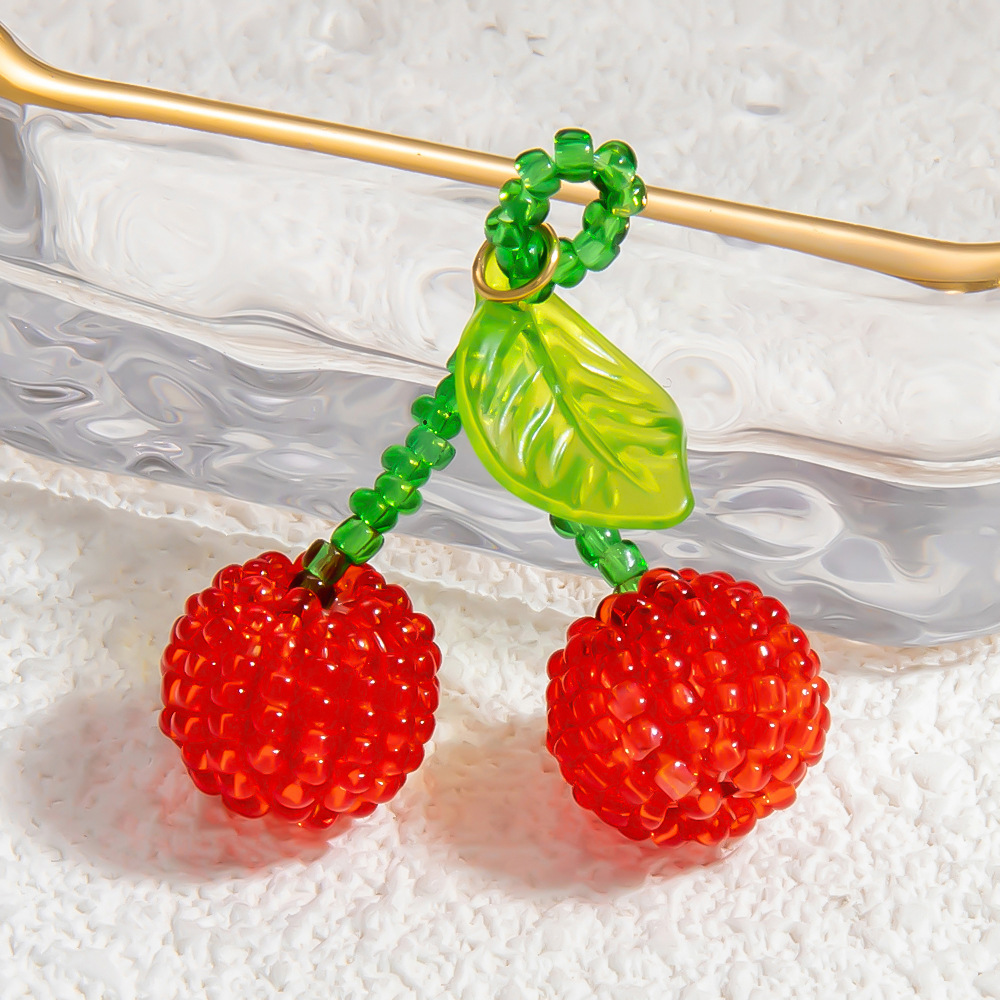 1 Piece Romantic Series Sweet Casual Fruit Glass Woven DIY Women's Pendants h5Picture11