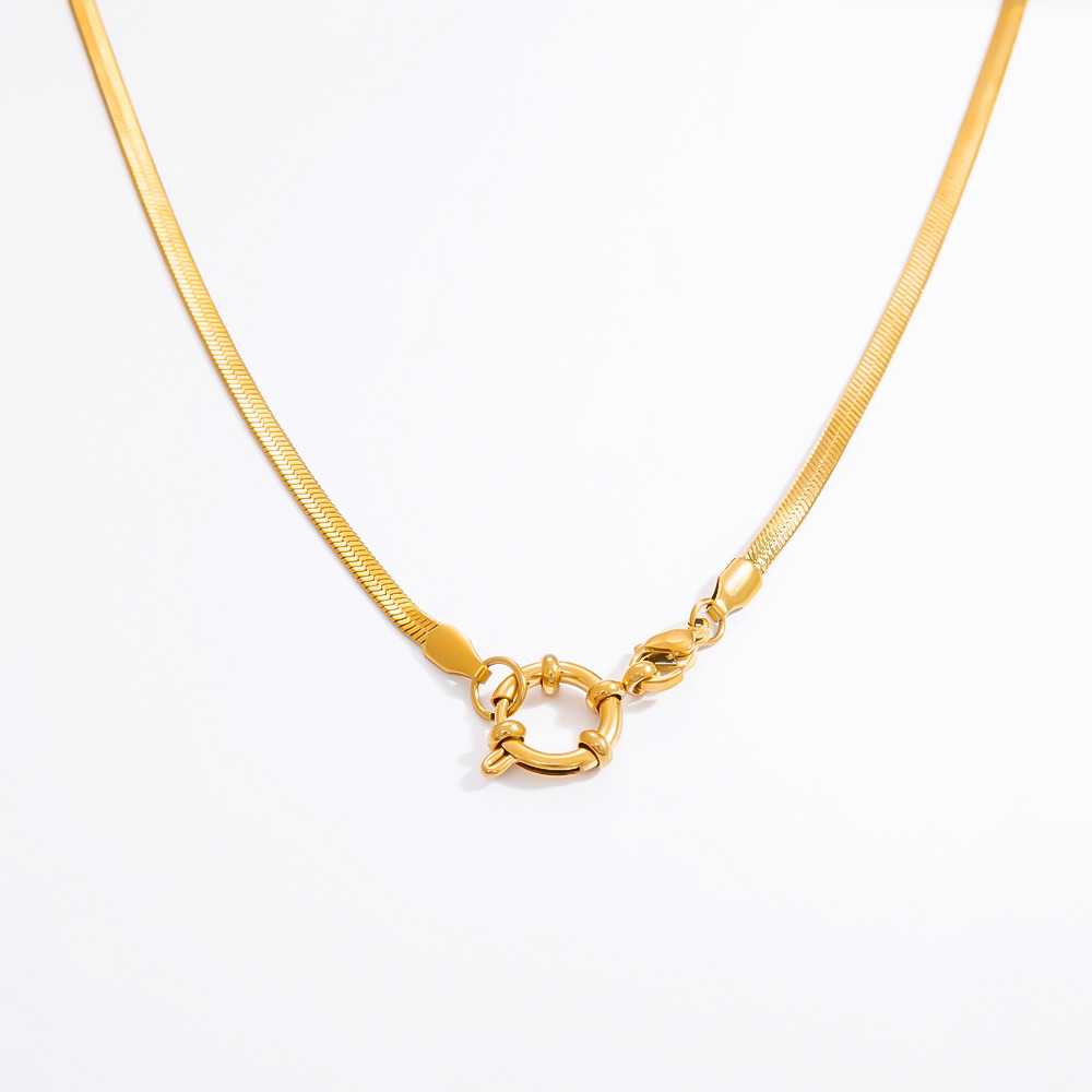 1 Piece Simple Series Daily Stainless Steel Gold Color DIY Women's Chain Necklaces Picture7