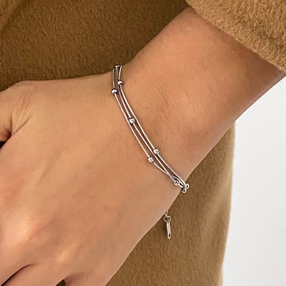 1 Piece Minimalist Series Daily Annular Line Stainless Steel Gold Color Women's Chain Bracelets h5Picture6