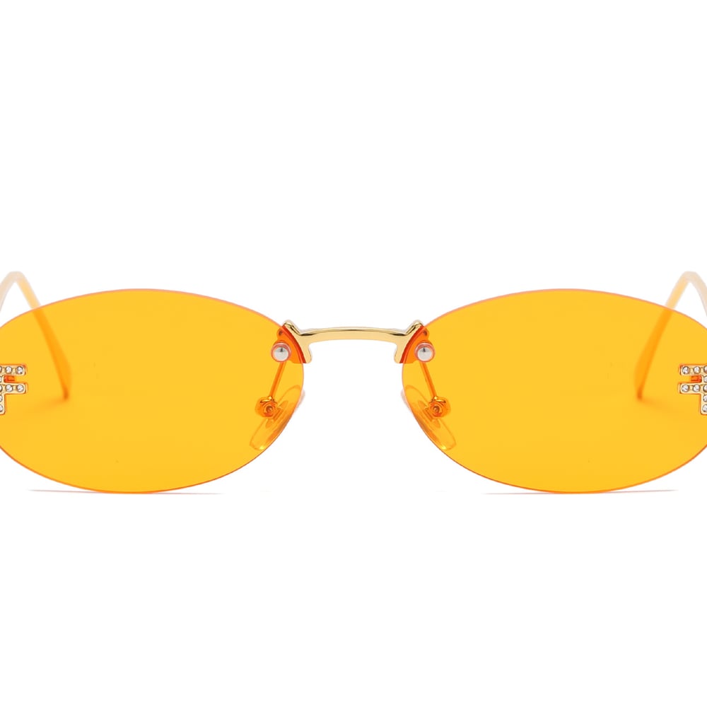 1 par de gafas de sol de aleación de color sólido de uso diario de serie simple para mujer h5Imagen3