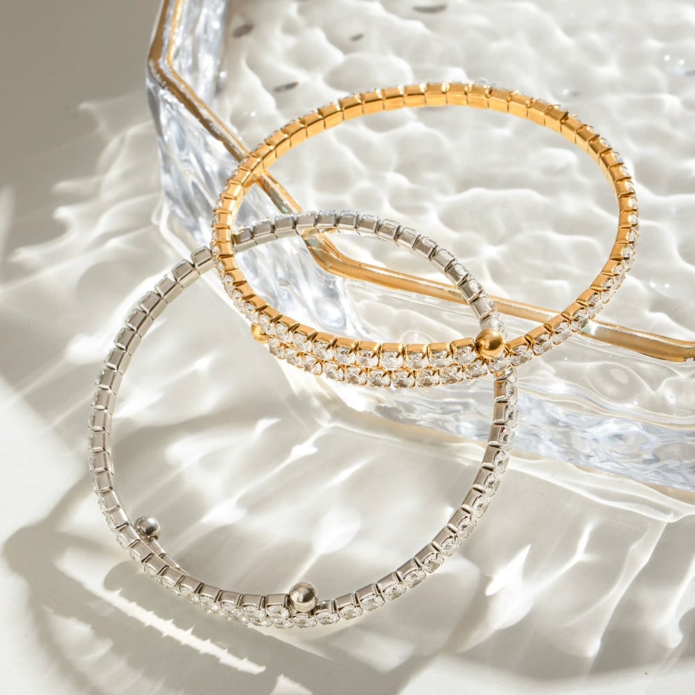 1 Piece Luxurious Series Sexy Annular Exquisite Stainless Steel Gold Color Women's Bangles h5Picture6