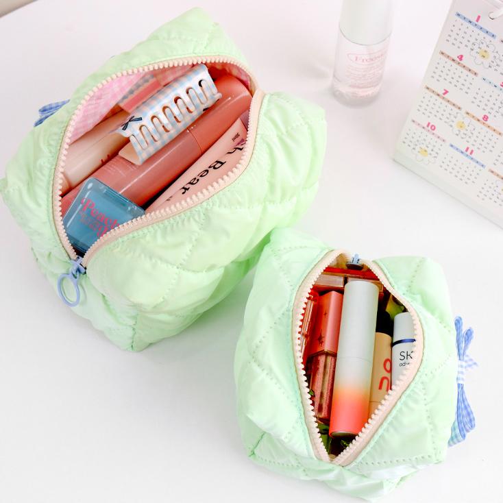 1 Piece Sweet Series Plaid Romantic Bow Knot Lightweight Women's Cosmetic Bags h5Picture6