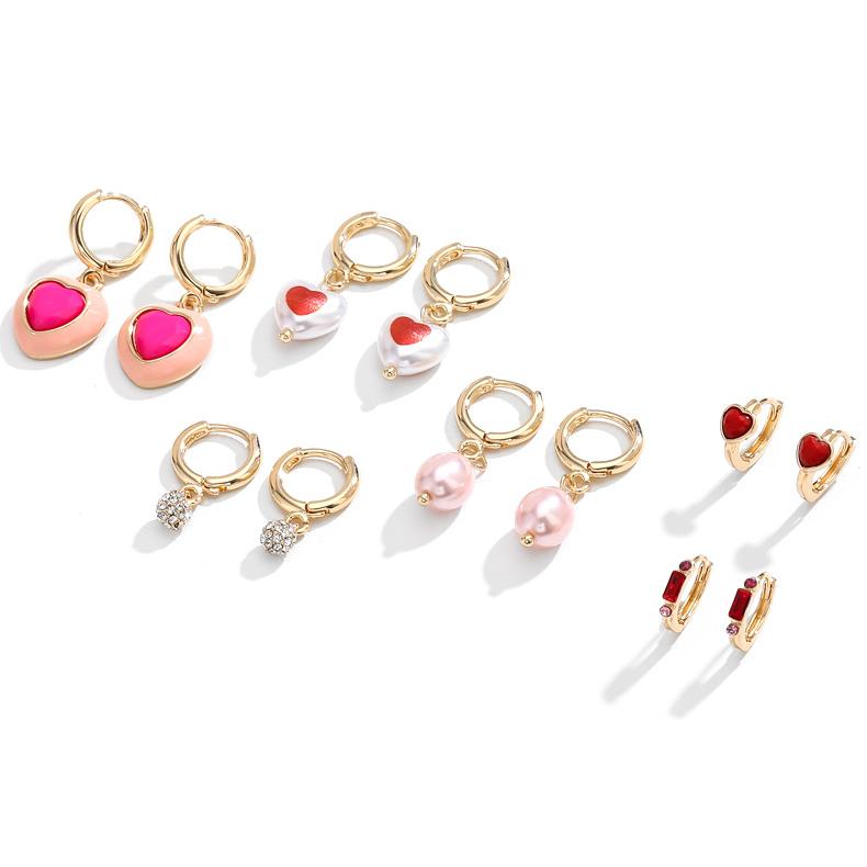 1 Pair Fashionable Series Exquisite Heart Shape Gold Color Alloy Women's Drop Earrings h5Picture6