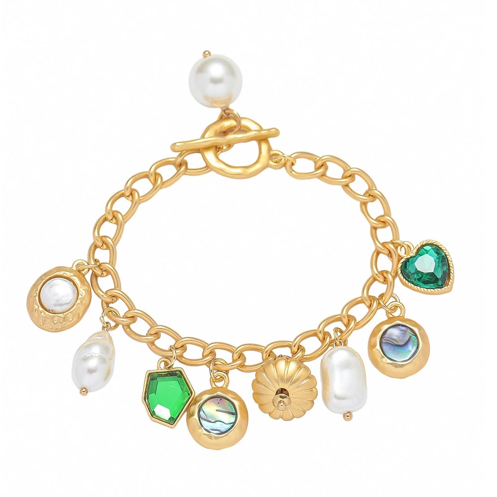 1 Piece Exquisite Series Dazzling Geometric Shape Gold Color Alloy Women's Charm Bracelets Picture6