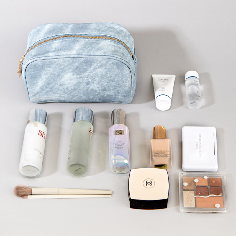 1 Piece Modern Series Durable Casual Mixed Denim Pattern Women's Cosmetic Bags h5Picture7