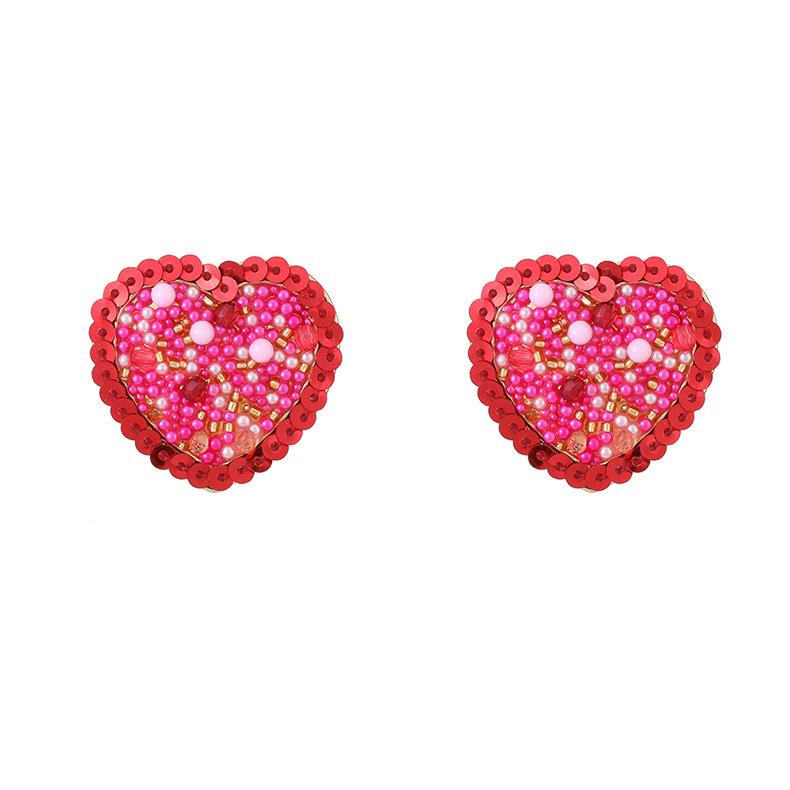 1 Piece Romantic Series Holiday Dazzling Heart Shape Gold Color Alloy Women's Layered Necklaces h5Picture7