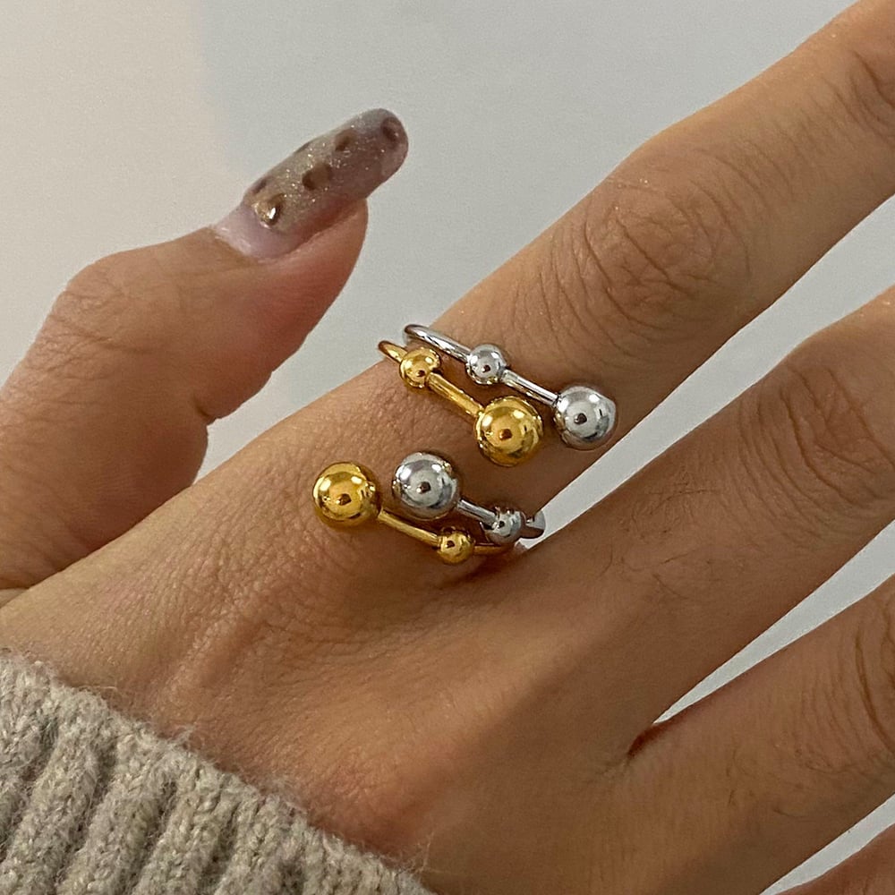 1 Piece Modern Series Vogue Irregular Stainless Steel Gold and Silver Color Women's Adjustable Rings h5Picture9