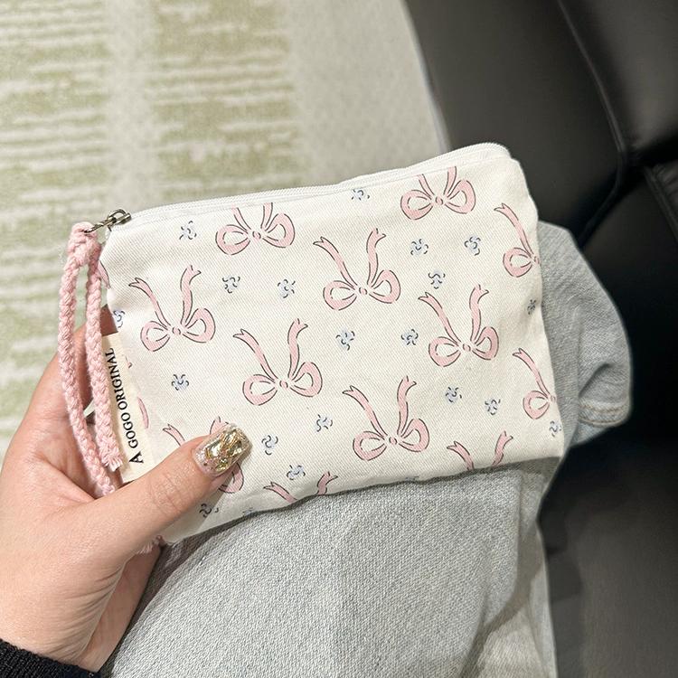 1 Piece Romantic Series Sweet Bow Knot Canvas Women's Bags h5Picture6